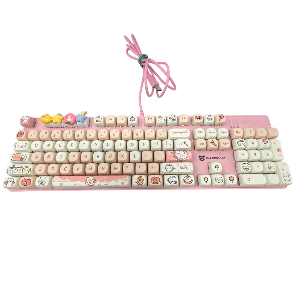 Sunsonny N-J9Pro Pink Cute Anime Mechanical Gaming Keyboard Wired